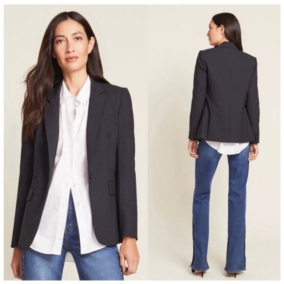 Veronica Beard Dickey Classic Jacket in Navy Blue Size 4 Wool Blazer - Picture 1 of 13